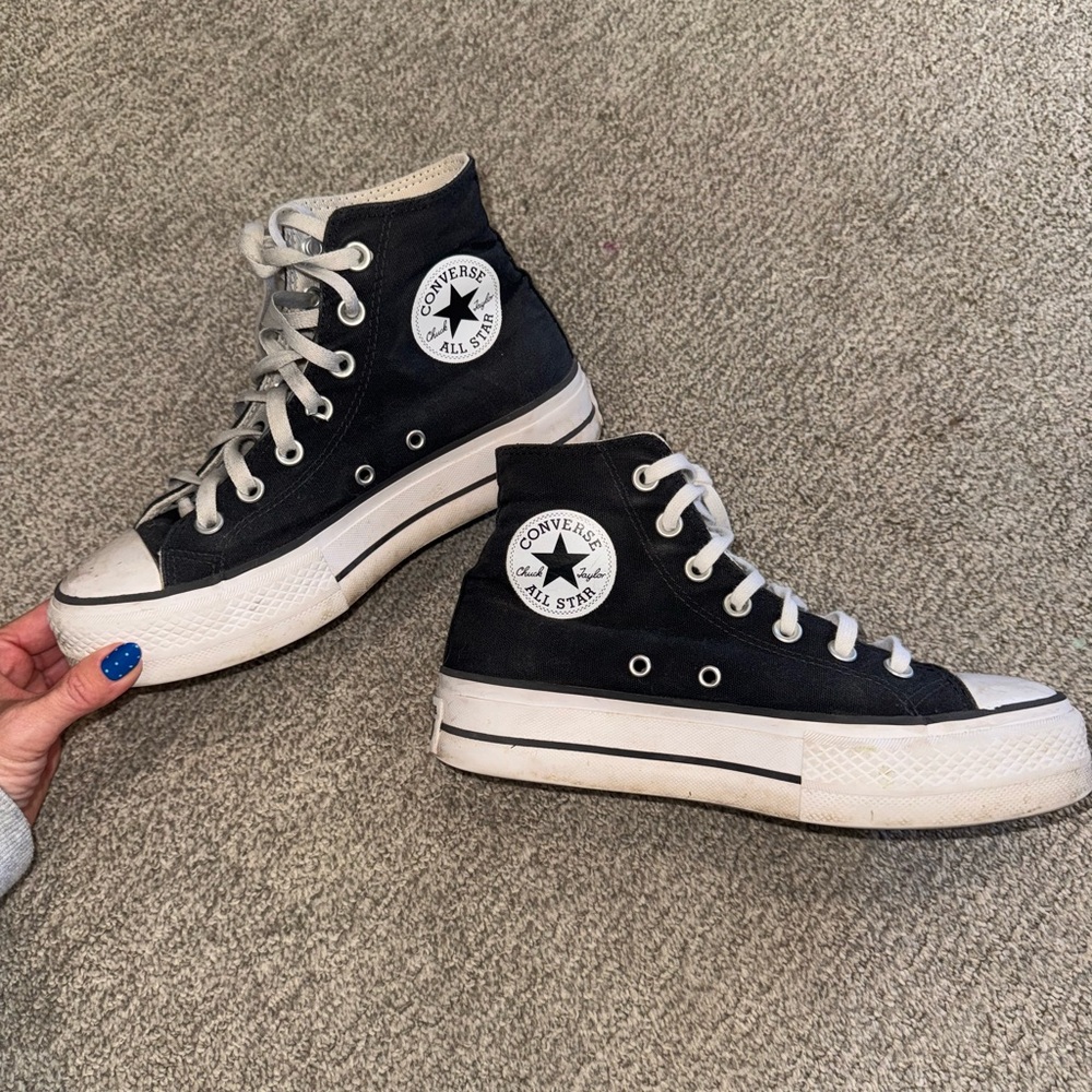 Converse Platform Black High Tops 6.5